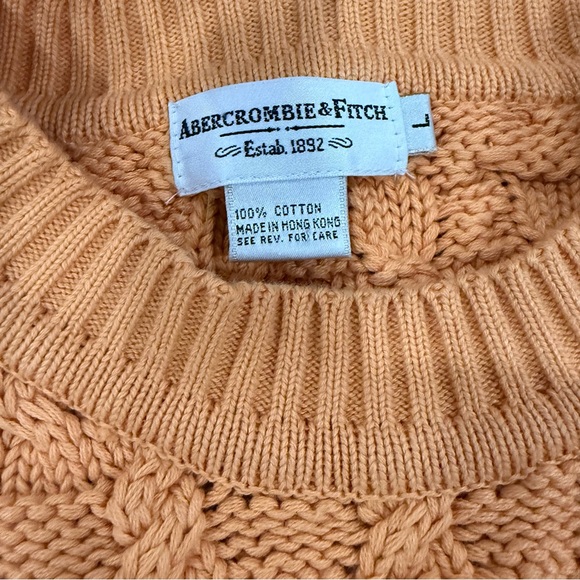 Vintage Abercrombie & Fitch Sweater Men’s Large Yellow Crewneck Chunky Knit - Picture 3 of 6